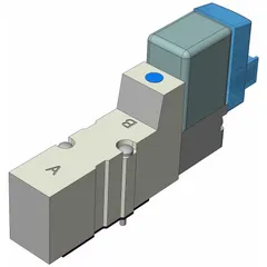 Solenoid Air Control Valve: Five-Way / Two-Position, SYJ3000, Single Solenoid, 24V DC, Plug-In (MPN SYJ3130-5LOZ). Key specifications — attr1327444: SYJ3130-5LOZ; attr1327445: Single Solenoid; attr1327448: Die Cast Zinc; attr1327456: Plug-In; attr1327492: Solenoid Air Control Valve; attr1327505: 24V DC.