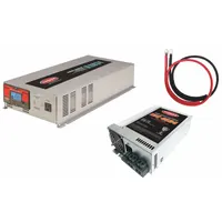 This multi-unit inverter with battery charger converts 10.5 to 15V DC input to 120V AC pure sine wave output, with a peak power of 5000 W. The integrated charger accepts 105 to 130V AC input and outputs 26.4V to 28.8V DC for battery maintenance. Suitable for mobile, marine, and backup power applications requiring clean AC power and battery charging
