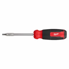 General purpose multi-bit screwdriver with hex tip sizes of 1/4 in, 2.5 mm, 2 mm, 3 mm, 4 mm, and 5 mm. Features a cushion grip handle for comfort. Suitable for driving screws and fasteners in assembly, maintenance, and construction tasks.