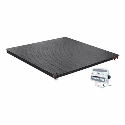 OHAUS Floor Scale: 5,000 lb Wt Capacity - Imperial, 1 lb/0.5 kg Readability - Floor Scales