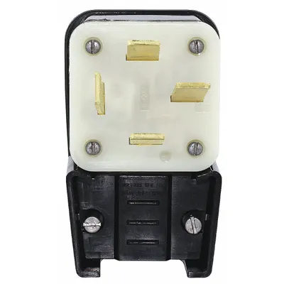 LEVITON 8362-P Angled Plug, 60A, 120/208V AC, 4-Pole, 4-Blade, Black - Angled Plugs
