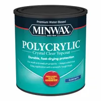 MINWAX Finish: Varnish, Interior, Water, 32 fl oz Container Size, Wood, Clear, Clear, Polycrylic (MPN 622224444)