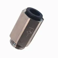 LEGRIS Push-Fit Adapter Fitting: 1/8 in Pipe x 4 mm OD Size, BSPP x Push-to-Connect, Brass, Silver (MPN 3391 04 10)