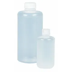 Polypropylene Narrow Mouth Round Lab Bottle, 500 mL, Colorless, with Closure