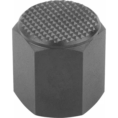 KIPP Tapped Positioning Foot w/Serrated Face: Internal Threads, Serrated, M10 Thread Size - Tapped Positioning Feet with Serrated Face