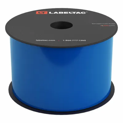 CREATIVE SAFETY SUPPLY LabelTac Pro Model Standard Supply: 3 in x 150 ft, Vinyl, Blue (Gloss) - LabelTac Thermal Transfer Continuous Label Rolls