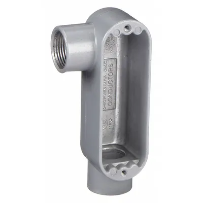HUBBELL KILLARK Conduit Outlet Body: Aluminum, 2 in Trade Size, LR Body, 70 cu in Body Capacity - LR - 90° Elbow Type
