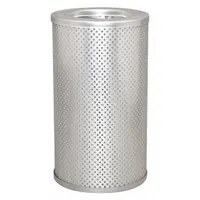Cartridge hydraulic filter for hydraulic fluid systems. Cellulose media with reinforced centertube. Inside diameter 3 3/8 in, overall height 9 in. Compatible with Caterpillar vehicles