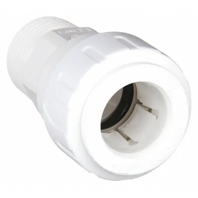 JOHN GUEST Polysulfone Push-to-Connect Tube Fitting, 1/2 in OD x 1/2 in MNPT - Polysulfone Push-to-Connect Tube Fittings