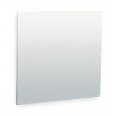 This steel back panel with a powder-coated finish serves as a mounting surface for electrical and mechanical components within enclosures. It is suitable for use in control cabinets and distribution boards. Overall height: 56 in, overall width: 68 in.