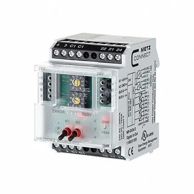 METZ CONNECT Modbus Module: C-Logline, Modbus RTU, DIN Rail Mounting, (4) Digital In - Modules for Metz Connect Controllers