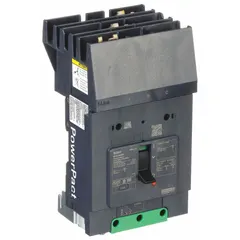 The SQUARE D BDA34090Y is a 3-pole B-Frame molded case circuit breaker rated for 90 A at 525V AC with a 25kA interrupting capacity at 277/408V AC. It features a fixed instantaneous trip unit, I-Line ON End terminal connection, and ABC phase connection. This breaker is used for overcurrent protection in industrial power distribution panels, switchboards, motor control centers, and lighting panels.