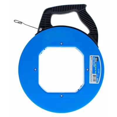 IDEAL Fish Tape: 50 ft Lg, Manual Wind Tape Retraction, Flat Tape Shape - Steel Fish Tapes