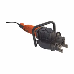 Portable corded rebar cutter for cutting #11 rebar. Operates on 120V with 9 A current. Features a 6 1/2 in blade diameter and 1 7/8 in depth of cut. Used in concrete reinforcement and construction applications.