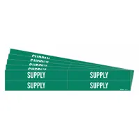 Pipe Marker: Supply, Green, White, Fits 3/4 to 2 3/8 in Pipe O.D., 4 Pipe Markers, 5 PK (MPN 7282-4-PK)