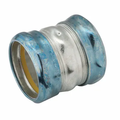 RACO Compression Conduit Coupling: Steel, 2 in Trade Size, 2 7/8 in Overall Lg - Compression Conduit Couplings