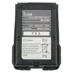 Replacement lithium-ion battery for Icom M73 series handheld radios. Rated at 2,100 mAh and waterproof, it provides power for portable two-way communication in marine, public safety, and industrial environments.