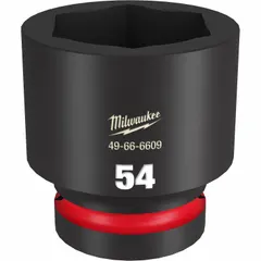 This 1" drive impact socket is designed for heavy-duty fastening and loosening of 54 mm metric nuts and bolts. The 6-point configuration provides secure engagement to reduce fastener rounding. The friction retention mechanism holds the socket on the anvil during use. Suitable for industrial maintenance, construction, and automotive repair applications.