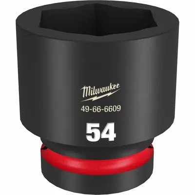 MILWAUKEE Standard Impact Socket: 1 in Drive Size, Metric, 54 mm Socket Size, 6-Point - 1" Drive Impact Sockets
