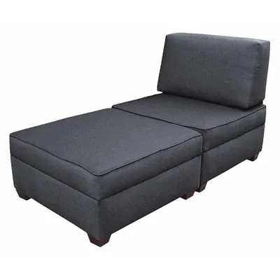 DUOBED Chaise Lounge: Blue, 72 in Overall Wd, 36 in Overall Dp, 36 in Overall Ht - Modular Multifunctional Furniture