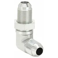 Hydraulic Hose Adapter: 3/8 in x 3/8 in Fitting Size, Male x Male, JIC x JIC, Rigid, 90° Elbow (MPN 2043-6-6S)