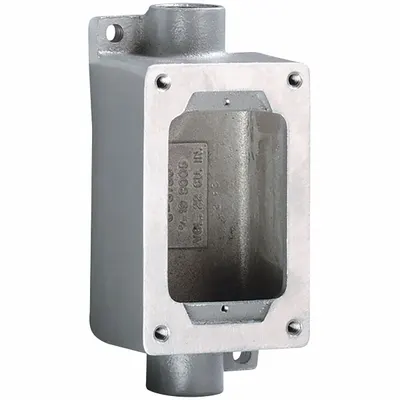 HUBBELL KILLARK Device Box: 1 Gangs, Aluminum, 1/2 in Hub Size, Feed Through - 1-Gang Hazardous Location Electrical Boxes