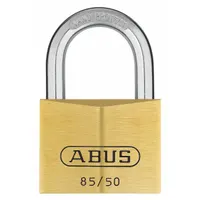 ABUS Padlock: Brass, Unfinished, Gold, Std Shackle, Steel, 1 1/8 in Vert Clearance, 87 Series (MPN 85/50 MK KD)