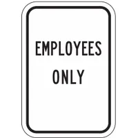 This aluminum sign designates restricted areas for employees in industrial facilities. It features a High Intensity Prismatic (HIP) retroreflective grade for visibility in low light and includes mounting holes for installation. The sign is 0.063 in thick and is not glow-in-the-dark or anti-slip