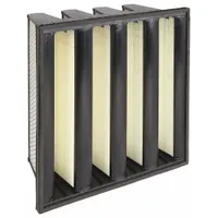 V-Bank Air Filter: 24 in x 24 in x 12 in, Fiberglass, Single Header, 4 Vs, MERV 14