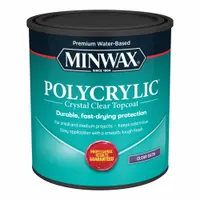 MINWAX Finish: Varnish, Interior, Water, 32 fl oz Container Size, Wood, Satin, Clear, Clear (MPN 63333444)