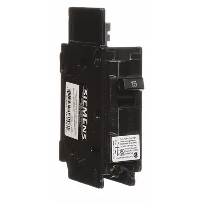 SIEMENS Miniature Circuit Breaker: 15 A Amps, 120V AC, 1 Poles - BQ & BQH Series, Bolt-On Siemens Miniature Circuit Breakers