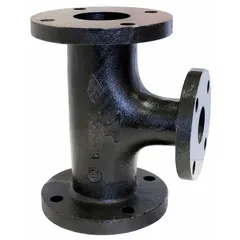 This flanged pipe tee features a Flange x Flange x Flange configuration with a 3 in x 3 in x 2 in size. Rated for Class 125 and a maximum operating pressure of 175 psi at -20° to 150°F, it is suitable for low-pressure water, air, and steam lines in industrial piping systems.