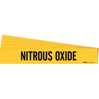 Pipe Marker: Nitrous Oxide, Yellow, Black, Fits 2 1/2 to 7 7/8 in Pipe O.D., 1 Pipe Markers, 5 PK (MPN 7202-1-PK)