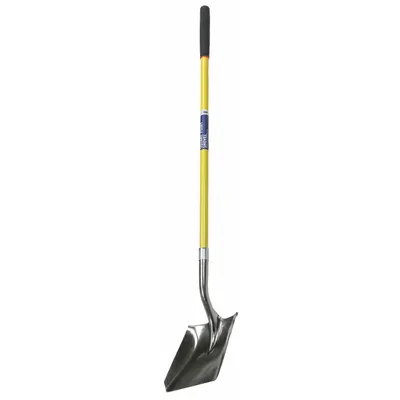 ABILITY ONE Square Point Shovel: Steel Blade, 14 ga, Straight Handle Type - AbilityOne Digging Shovels