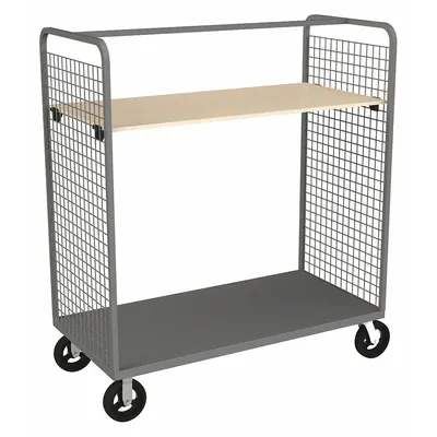 DURHAM MFG Dual-Side-Access Cart with Solid Shelves - Dual-Side-Access with Solid Shelves