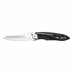 This manually-opening folding knife features a 2 1/2 in drop-point blade and an aluminum handle. With a closed length of 3 1/2 in and overall length of 5 3/4 in, it is suited for everyday cutting tasks such as opening boxes, cutting rope, and general utility work.