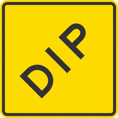 LYLE W8-2 MUTCD Dip Sign, 30 x 30 in, Aluminum, High-Intensity Prismatic - Dip Signs