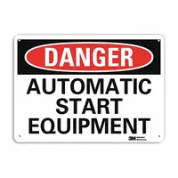 Danger Sign: Plastic, Mounting Holes Sign Mounting, 10 in x 14 in Nominal Sign Size, 0.055 in Thick (MPN U3-1121-NP_14X10)