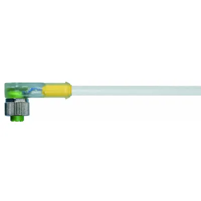 MURRELEKTRONIK Cordset: M12 Female Right Angle X Bare Wire, 4 Pins, Gray, PUR, 10 m Cable Lg - Single-Ended Cordsets with Status LED & PUR Jacket for Twisting Applications