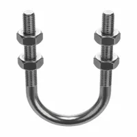 Standard U-Bolt: 3/8"-16 Thread Size, For Pipe Size 1 1/2 in, 3 in Inside Ht, Stainless Steel, Plain (MPN S61500UB00)