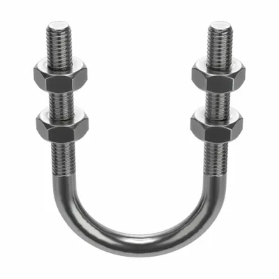 CALBRITE Standard U-Bolt: 3/8"-16 Thread Size, For Pipe Size 1 1/2 in, 3 in Inside Ht - Standard U-Bolts