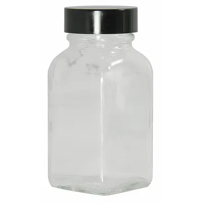 QORPAK Mixing/Storage/Sampling Bottle: 60 mL, 33-400, Phenolic, PolyCone, Colorless - Rectangular Glass Lab Bottles
