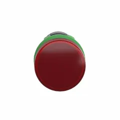 Red LED pilot light with 22 mm panel mounting hole diameter. Provides visual status indication for industrial control panels, signaling power-on, alarm, or operational states in manufacturing and process automation environments.