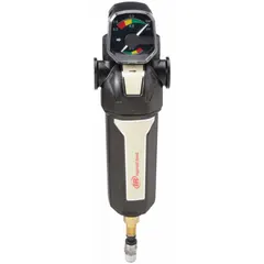 Coalescing filter for removing oil aerosols and particulates from compressed air systems. Features 1/2 in NPT connections, 22 cfm flow capacity, and maximum operating pressure of 250 psi. Suitable for applications requiring clean, oil-free air such as pneumatic controls and instrumentation.