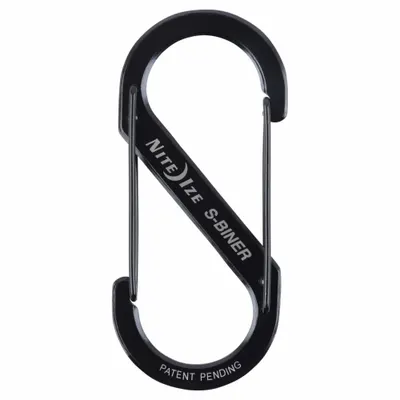 NITE IZE Double Carabiner: 100 lb Working Load Limit, Wire Gate - Load Rated S-Hook Double Snap Hooks