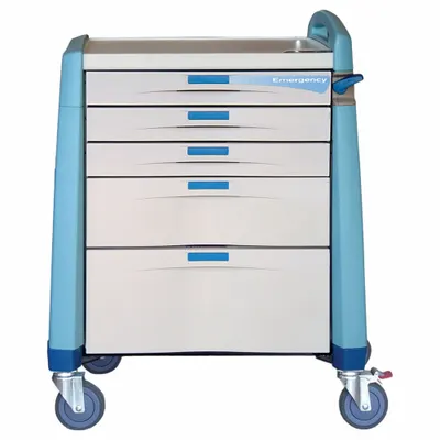 CAPSA HEALTHCARE General Medical Supply Cart with 5 Drawers - General Medical Supply Carts with Drawers
