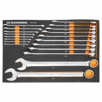 GEARWRENCH Combination Wrench Set: Alloy Steel, Full Polish Chrome, 19 Tools, 15° Head Offset Angle (MPN GWMSCWL12SAE)