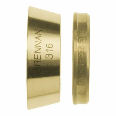 BRENNAN INDUSTRIES Compression Fitting Ferrule: 1 in OD Size, Compression - Clean & Bagged Double-Ferrule Brass Compression Fittings