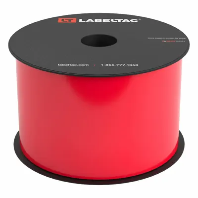 CREATIVE SAFETY SUPPLY LabelTac Pro Model Standard Supply: 3 in x 150 ft, Vinyl, Red (Gloss) - LabelTac Thermal Transfer Continuous Label Rolls