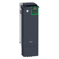 The SCHNEIDER Altivar ATV630D55N4 is a compact variable frequency drive with three-phase output, rated for 75 hp. It features an IP21 enclosure suitable for indoor installations and a no-bypass design for continuous process control. This drive is used to control the speed and torque of three-phase induction motors in applications such as pumps, fans, and conveyors.